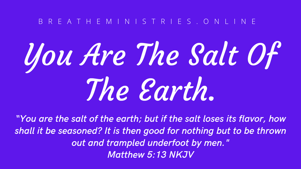 You Are The Salt Of The Earth.