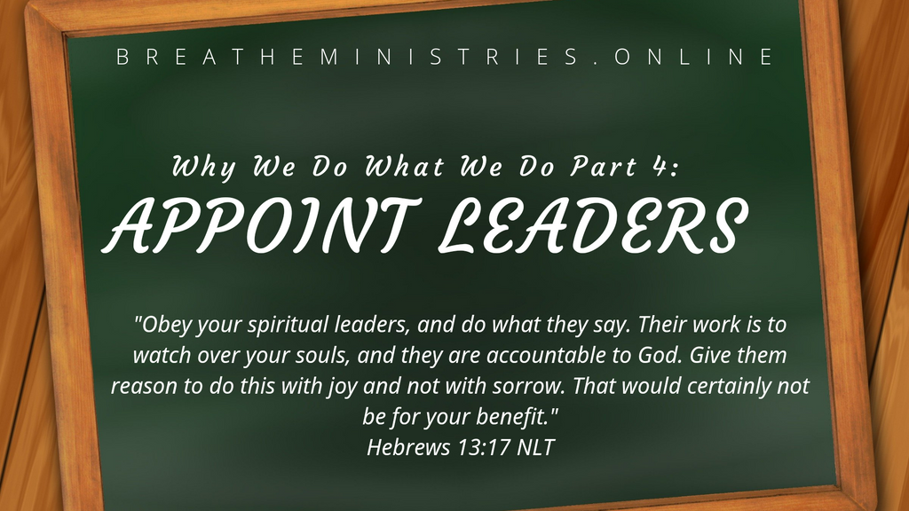 Why We Do What We Do: Appoint Leaders.