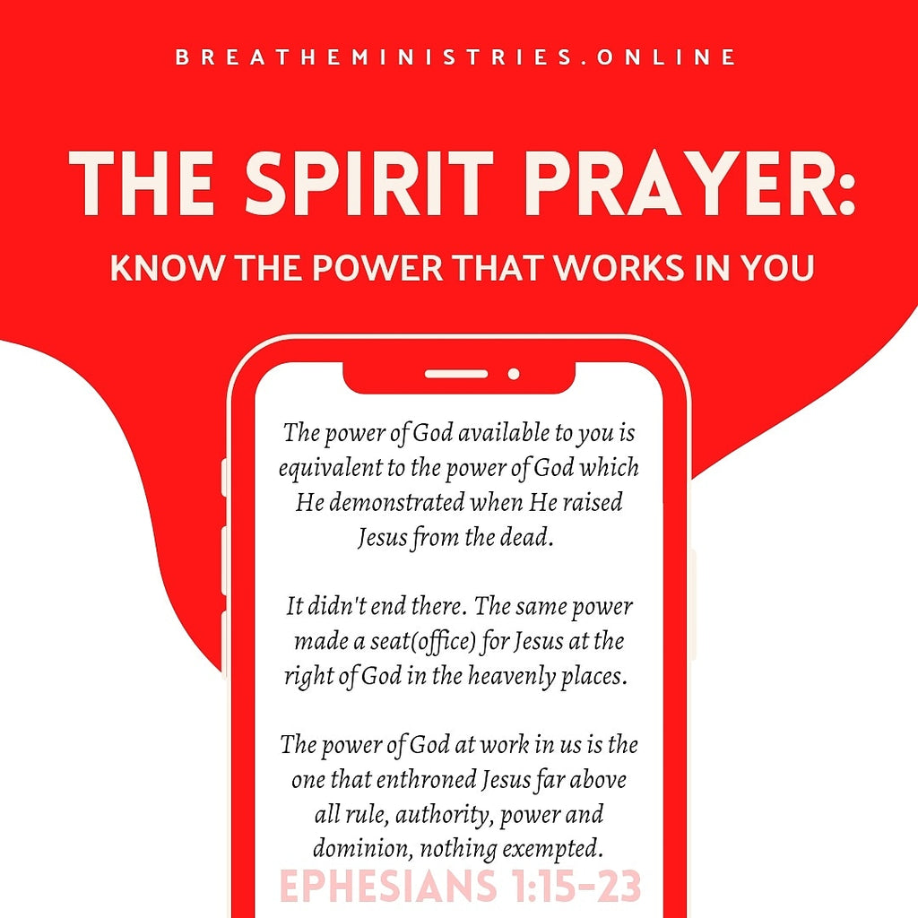 THE SPIRIT PRAYER: Know The Power That Works In You.